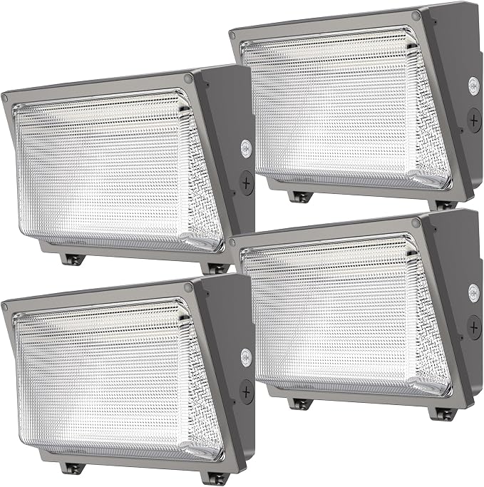 Glass Lens Wall Pack: 120W Outdoor LED Wall Lights 4Packs by WelcometovisitLitezone