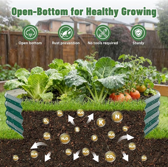 Hexagon Raised Garden Bed, 48 Inch Diagonal & 12 Inch Tall, Galvanized Steel - Image 2