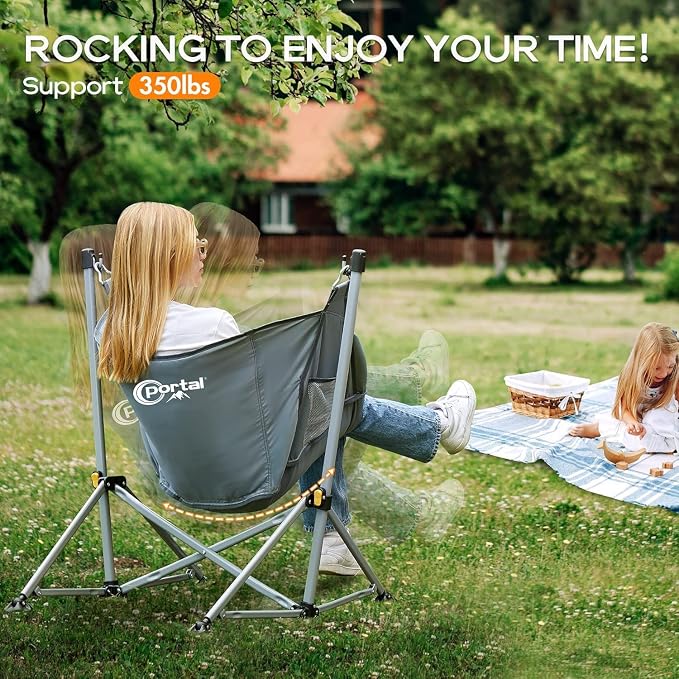 Portal Large Hammock Camping Chair Folding Rocking Chairs Portable Swinging - Image 6