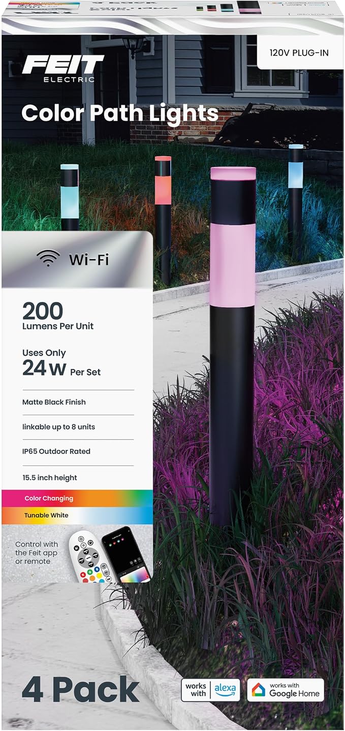 Feit Electric Smart Color Changing & Tunable White Outdoor Bollard Path Lights - Image 3