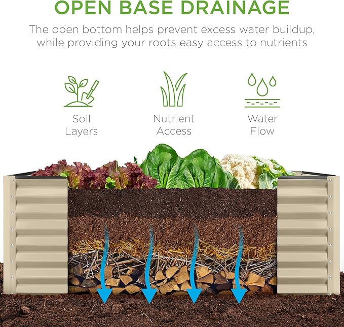 Best Choice Products 4x2x2ft Outdoor Metal Raised Garden Bed, Deep Root Planter - Image 3