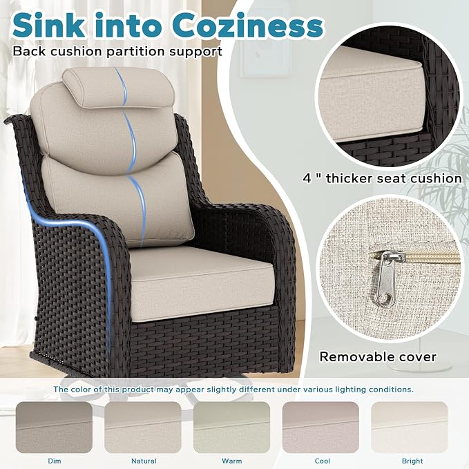 Patio Swivel Rocker Chairs of 2 - Image 6