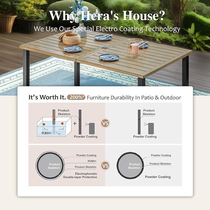HERA'S HOUSE 7 Pieces Outdoor Dining Set, Outdoor Dining Set - Image 4