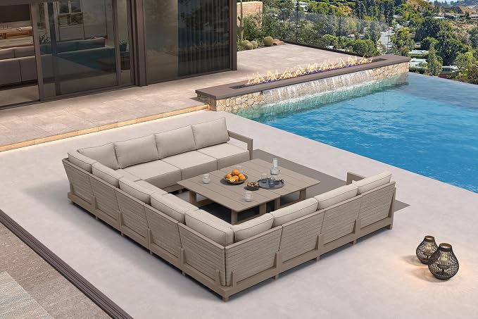 PURPLE LEAF Patio Furniture Set U-Shaped Outdoor Couch by Unknown