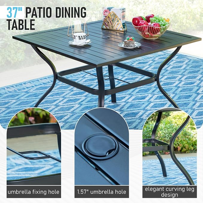 Sophia & William 5-Piece Outdoor Dining Set, 4 Comfortable Textilene Chairs and - Image 6