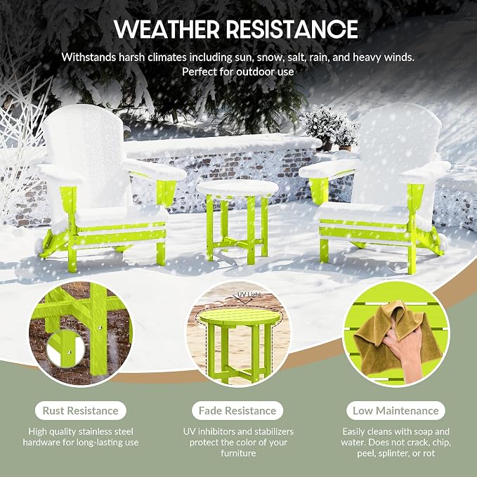 WestinTrends Dylan Adirondack Round Outdoor Side Table - Image 5