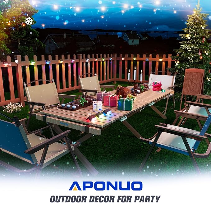 APONUO Solar Deck Lights 16 Pcs, Solar Step Lights Outdoor Waterproof RGB Fence - Image 6