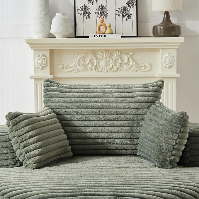 Oversized Round Chaise Longue Chair Indoor, Modern 55-inch Upholstered Corduroy - Image 7