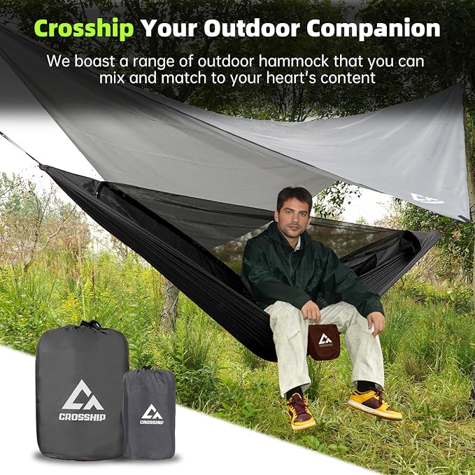 Camping Hammock with Mosquito Net and Rain Fly Tarp - Image 6