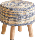 YMYNY Foot Stool Natural Seagrass Hand Weave, 12.6" Small Ottoman, Round by High-qualityhomefurnishing