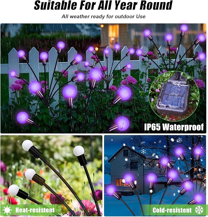 Solar Garden Lights Outdoor, Waterproof Solar Powered Lights - Image 3