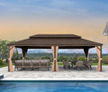 PURPLE LEAF 14' X 24' Outdoor Hardtop Gazebo Patio Wide Aluminum Frame by PURPLELEAF