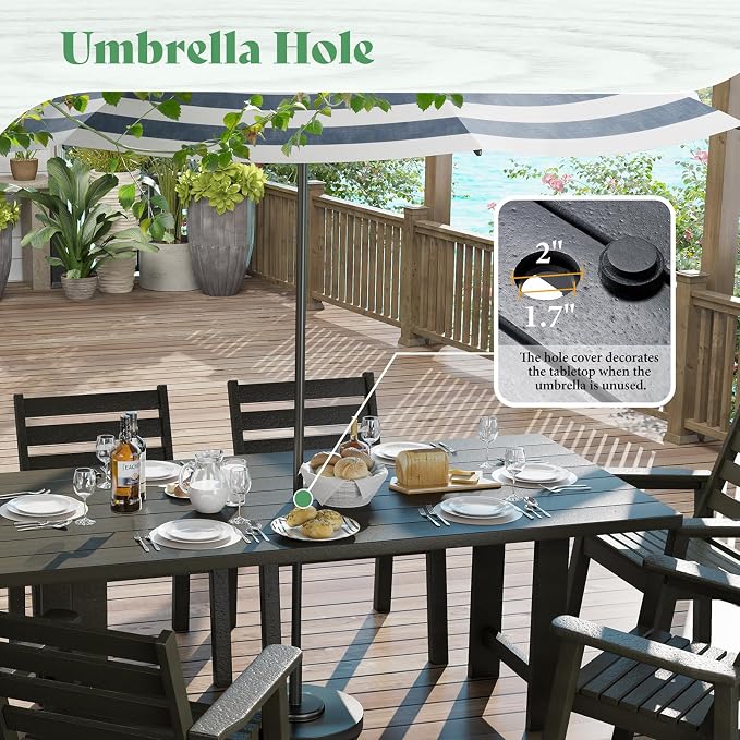 AMERLIFE 7-Piece HDPE Outdoor Dining Set - Image 4