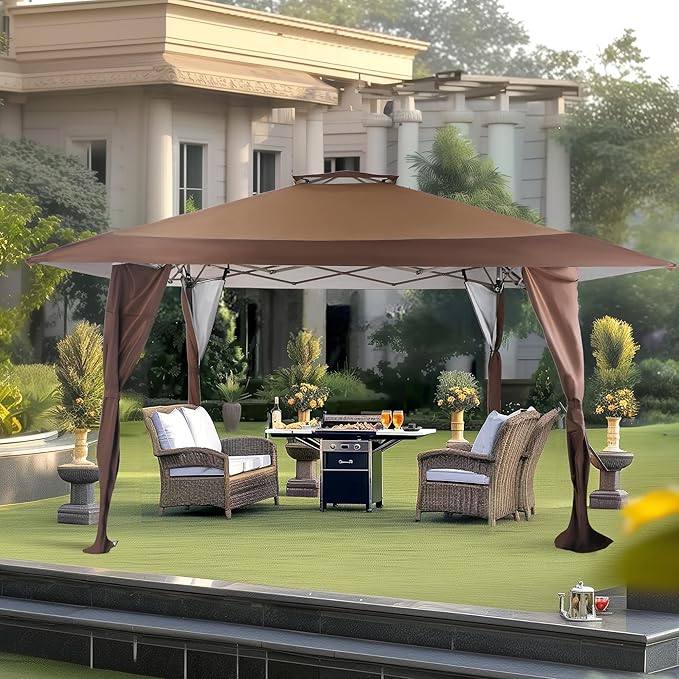 PHI VILLA 13'x13' UV Block Sun Shade Gazebo Canopy - Image 2