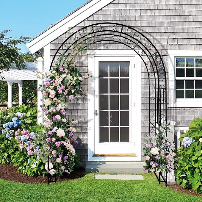 7FT Heavy Duty Steel Garden Arbor by Unknown