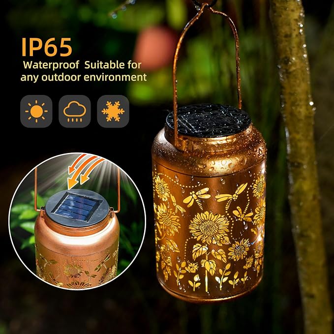 Sunflower Solar Lanterns Outdoor Waterproof Hanging Solar Lights, Birthday Gifts - Image 7
