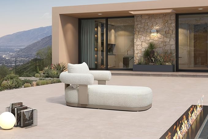PURPLE LEAF Outdoor Chaise Lounge 1 Piece Chair Modern Aluminum Lounger Daybed - Image 3