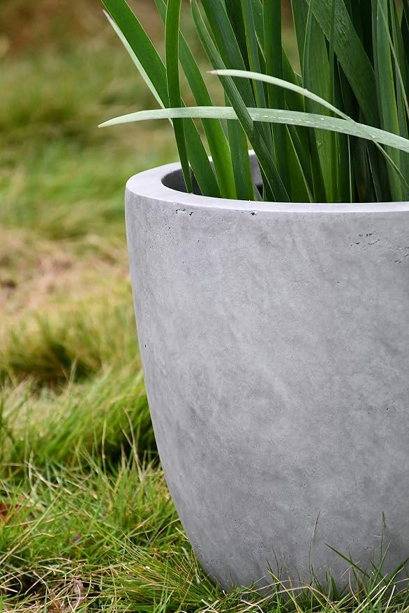 Kante 18 Inch Dia Round Concrete Planter, Indoor Outdoor Large Plant Pot - Image 23