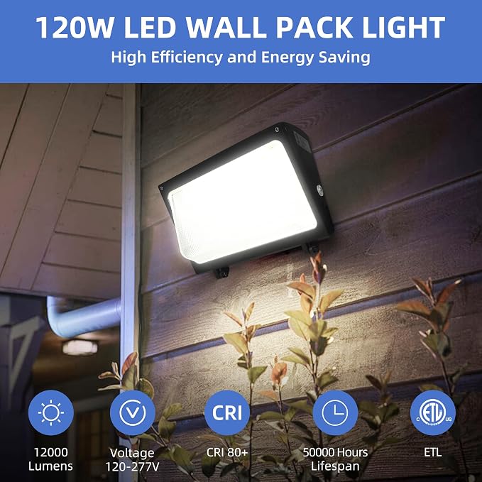 hykolity 120W LED Wall Pack Light - Image 5