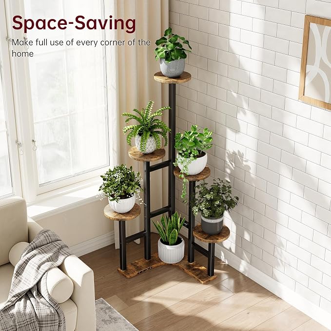 Corner Plant Stand Indoor, 6 Tiered Corner Plant Shelf Flower Stand - Image 5