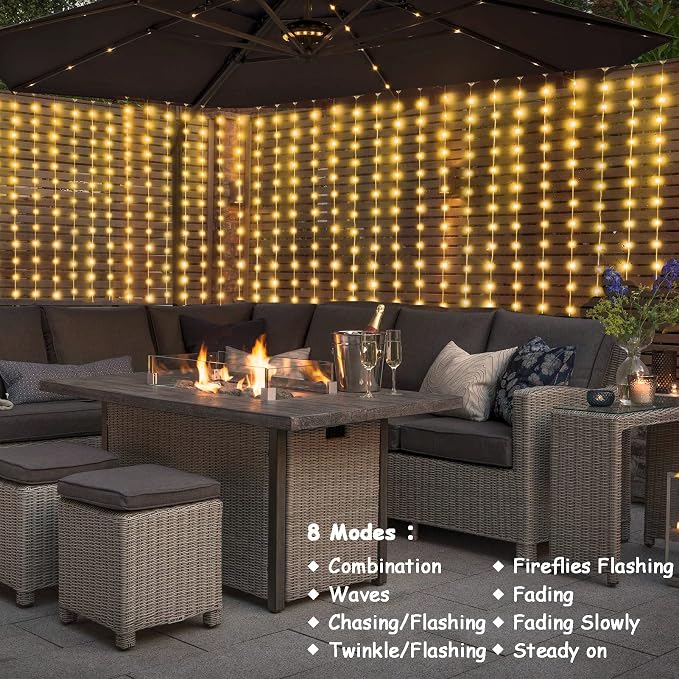 ZAIYW 1200 LED Curtain Lights 10x10Ft, Plug in Fairy Curtain Lights - Image 3