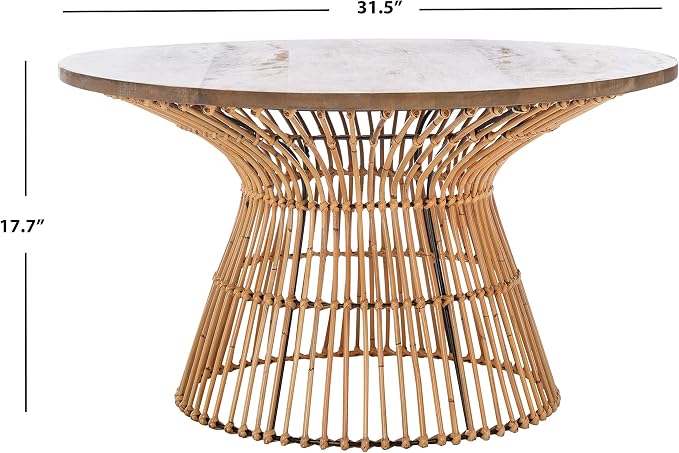 Safavieh Home Collection Whent Coastal Natural and Black Round Coffee Table - Image 3