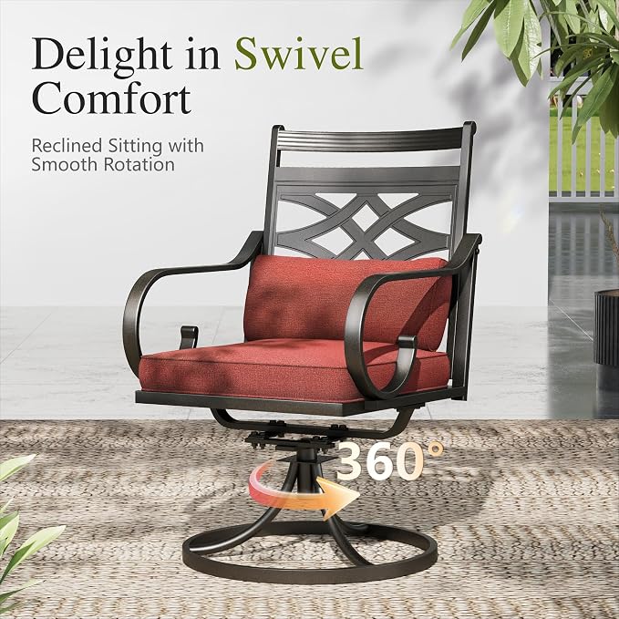 Sophia and William Swivel Patio Dining Set - Image 8