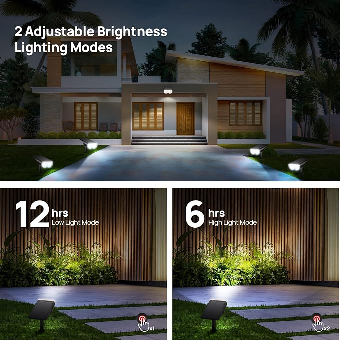 Consciot Solar Spot Lights Outdoor, 16 LEDs IP67 Waterproof Auto On/Off - Image 2