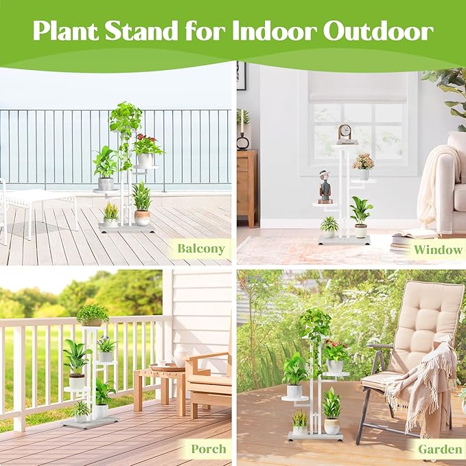 iDavosic.ly 3 Tier Plant Stand Indoor Outdoor, Tiered Corner Multiple Flower - Image 2