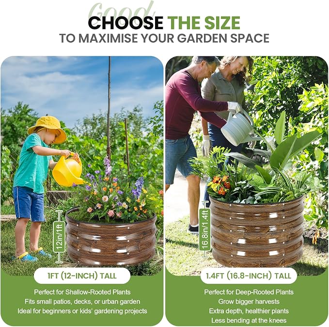 G GOOD GAIN Round Raised Garden Bed - Image 7