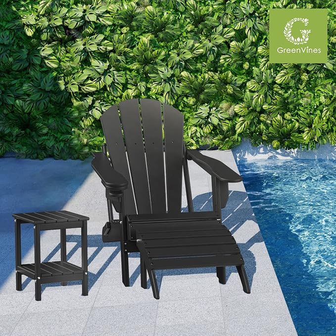 GREENVINES Adirondack-Outdoor-Side-Table | 14 x 13 Inches | HDPE Plastic | All - Image 2