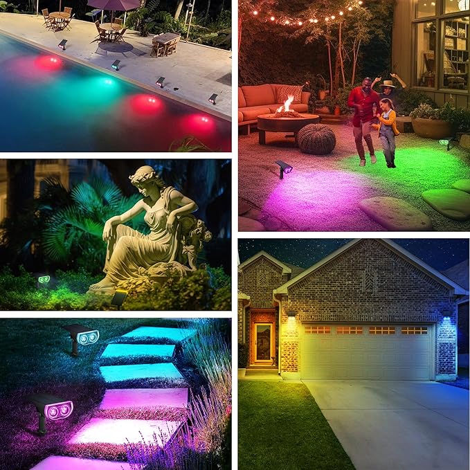 Linkind Solar Lights Outdoor StarRayS, Color Changing Solar Spot Lights - Image 4
