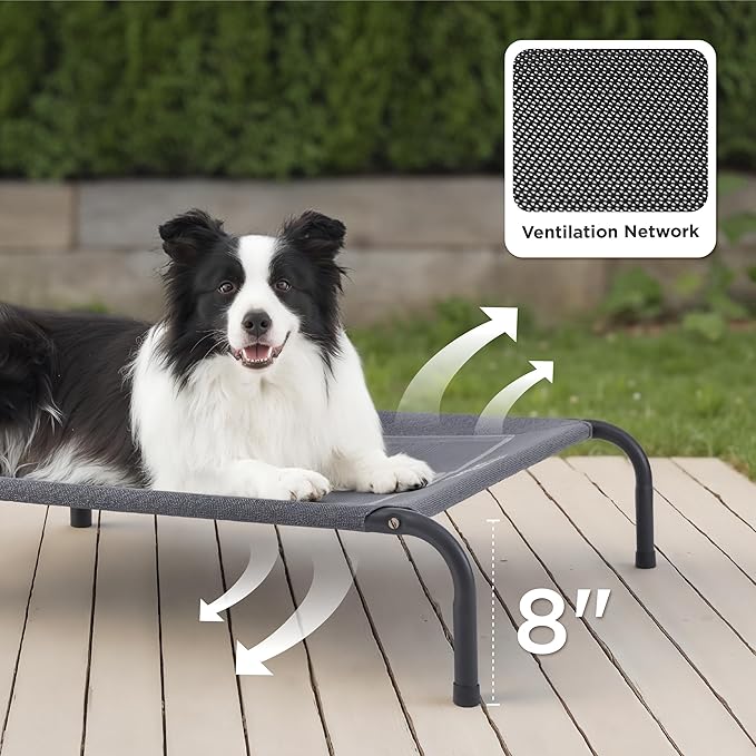 Bedsure Outdoor Elevated Dog Bed Medium Size Dog, Portable Indoor & Outdoor - Image 2
