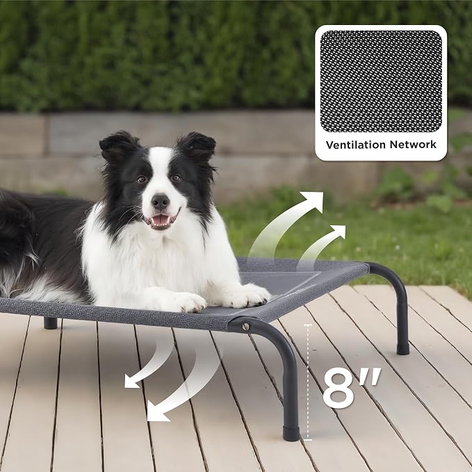 Bedsure Outdoor Elevated Dog Bed Large Sized Dog, Portable Indoor & Outdoor - Image 2