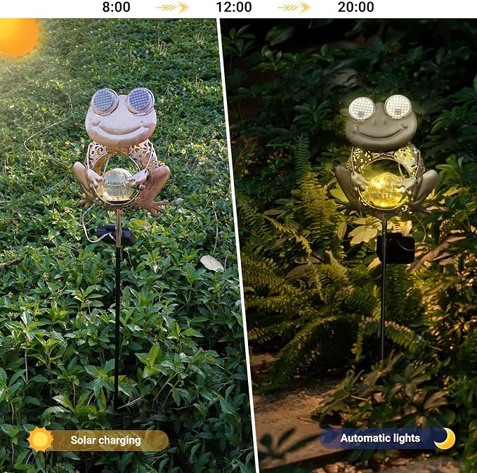 Solar Lights Outdoor Decor, Solar Frog Yard Decorations Outdoor, Garden - Image 3