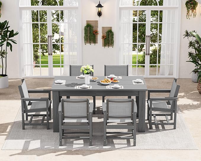 SERWALL 7 Piece Outdoor Dining Table Sets by SERWALL