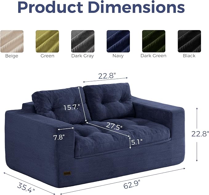 MAXYOYO 63" Loveseat Sofa Couch - Image 2