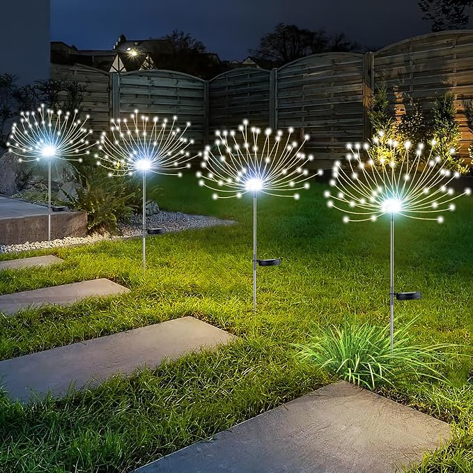 YOTOZU 4 PCS Solar Firework Light, Outdoor Solar Garden Decorative Lights 120 by YOTOZU