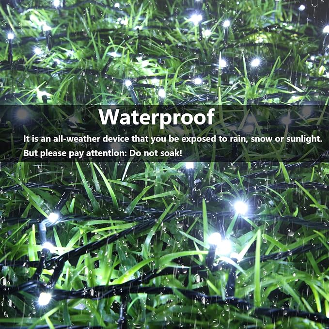 Joomer Solar Christmas Lights Outdoor, 105FT 300 LED 8 Modes Solar String - Image 3