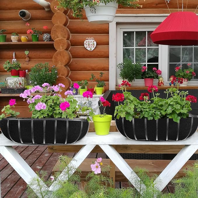 3PCS 30 Inch Planter Basket Liners Fabric Window Box Liners Felt Trough Planter - Image 7