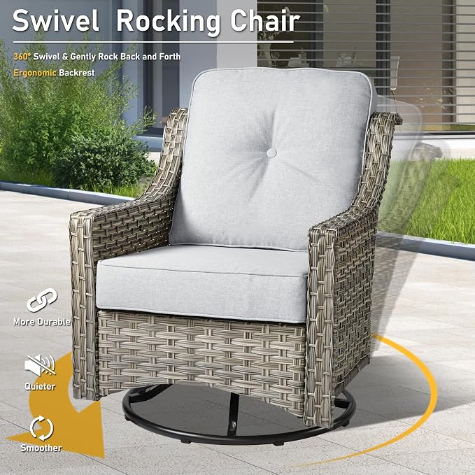 HOOOWOOO 5 Piece Patio Furniture Conversation Sets - Image 3