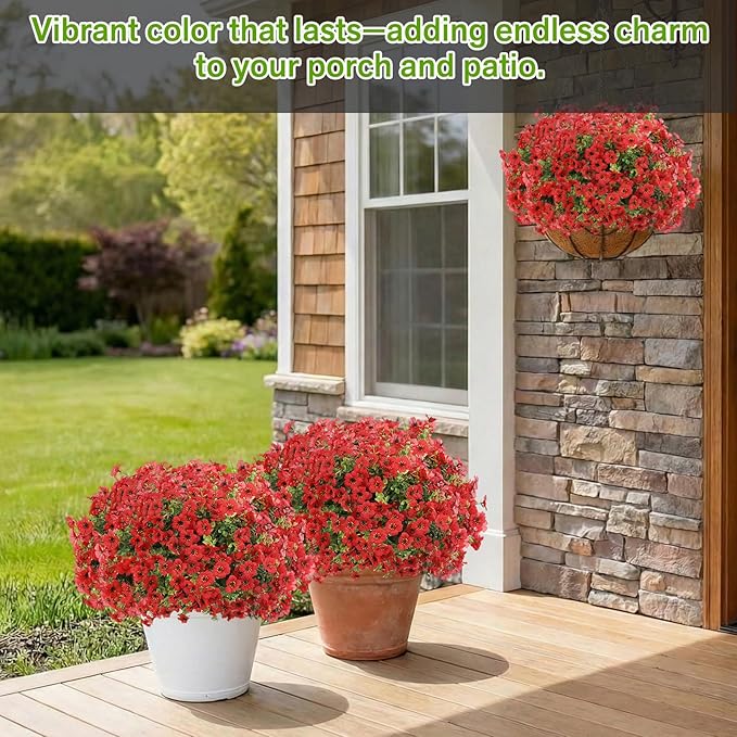 Artificial Flowers for Outdoor, Silk Flowers No Fade Fake Plastic Flowers UV - Image 4