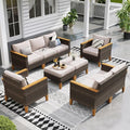 Sophia & William Wicker Patio Furniture Set, Outdoor Rattan Sectional Sofa 9 by SophiaWilliam