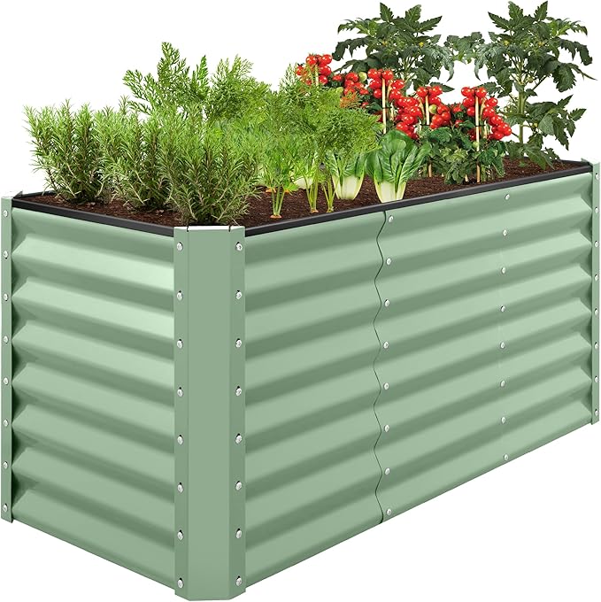 Best Choice Products 4x2x2ft Outdoor Metal Raised Garden Bed, Deep Root Planter by BestChoiceProducts