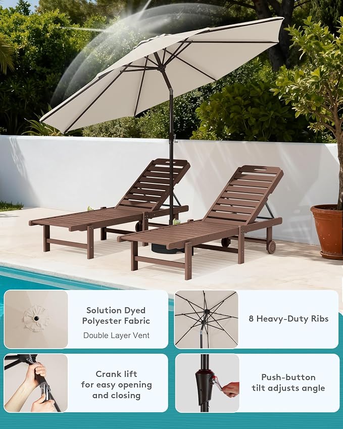SERWALL Outdoor Chaise Lounge Set of 2 - Image 7