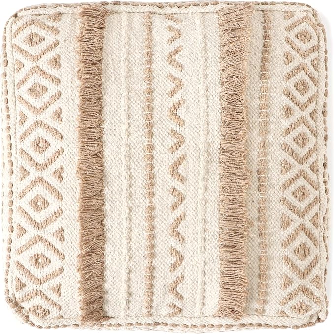 REDEARTH · UNSTUFFED Pouf Ottoman Cover Textured Storage Cube Bean Bag Poof - Image 6