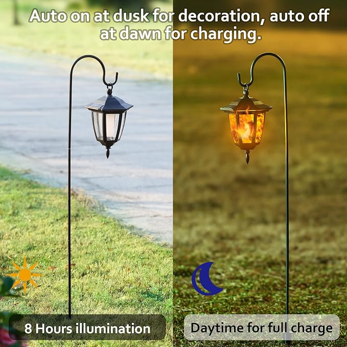 Dynaming 6 Pack Solar Flame Hanging Lights Outdoor, Halloween Solar Flickering - Image 2