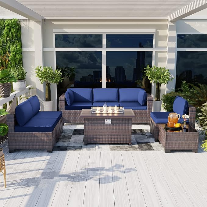 Kullavik 8 Pieces Outdoor Patio Furniture Set - Image 9