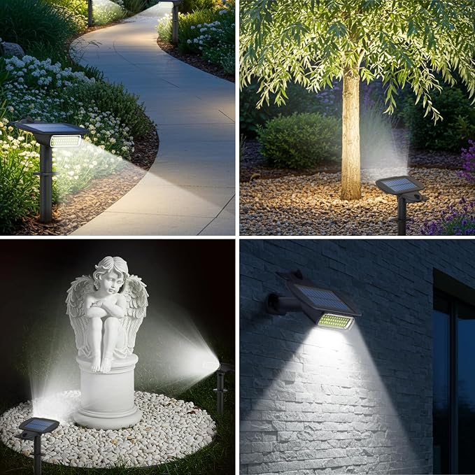 4 Pack Solar Spot Lights Outdoor Waterproof IP68, Auto On/Off Bright Solar - Image 7
