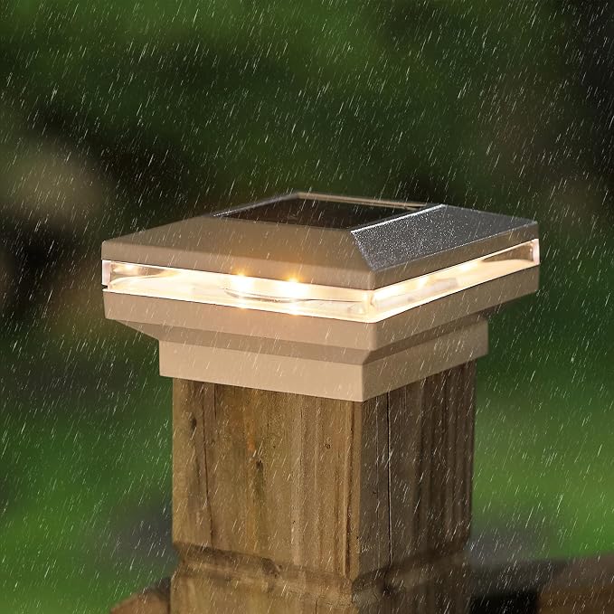 Dynaming 12 Pack Solar Post Lights, Outdoor Solar Powered Decorative Post Cap - Image 7